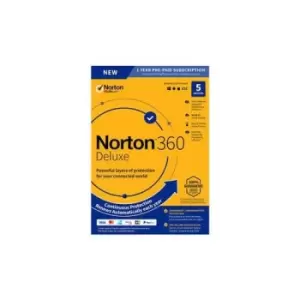 image of Norton 360 Deluxe Retail 1 User/5 Device 12 Month