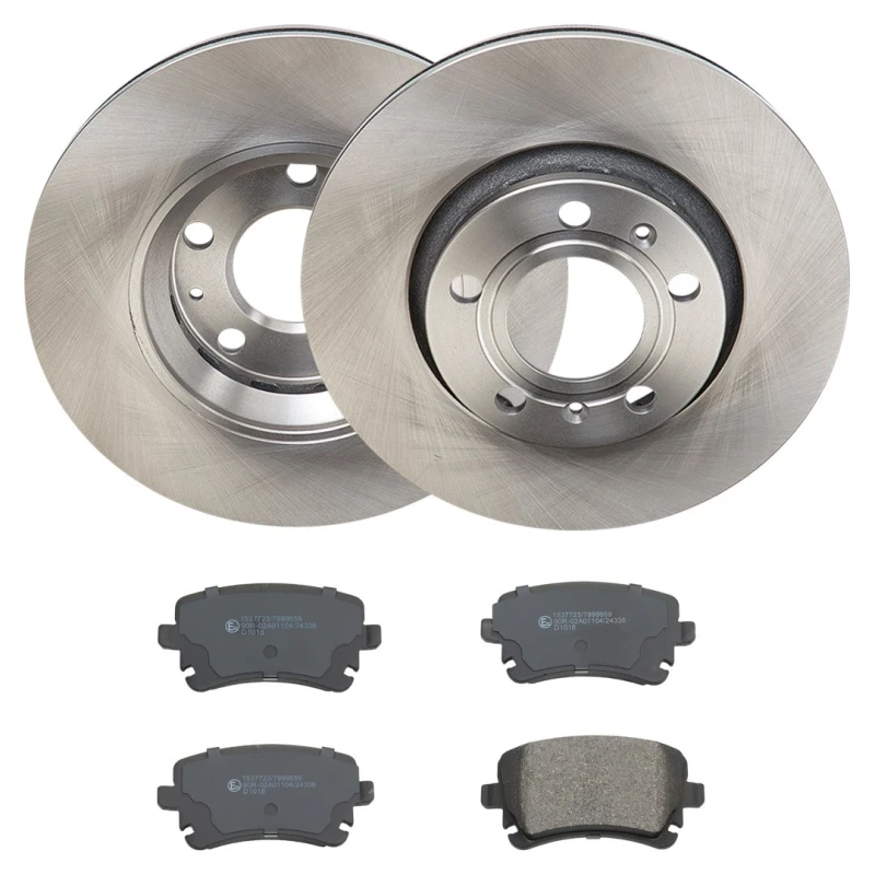 Image of RIDEX 3405B2302 Brake disc and pads set Rear Axle, Brake Disc Type: internally vented, prepared for wear warning indicator Brake Set,disc brakes (340