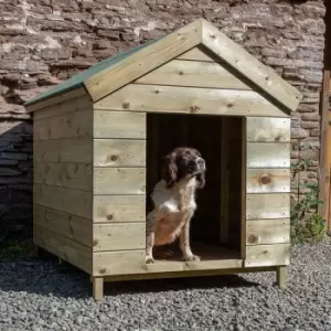 image of 4'2 x 3'6 Forest Hedgerow Wooden Dog Kennel - Pet House (1.28m x 1.06m)