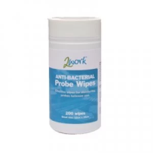Image of 2Work Anti-bacterial Alcohol Probe Wipes Pack of 200 2W24703