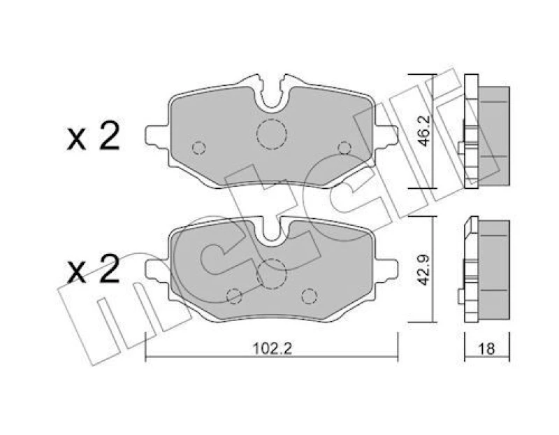 Image of METELLI Brake pad set METELLI 22-1368-0