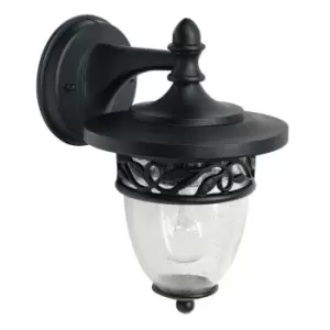 image of Outdoor IP44 Wall Light Sconce Black LED E27 60W Bulb Outside External d01120