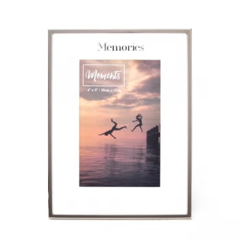 Image of Moments Silver with Mount Photo Frame 4" x 6" - Memories