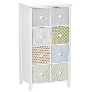 Image of Homcom 8 Drawer Storage Chest Boho Multi Pattern