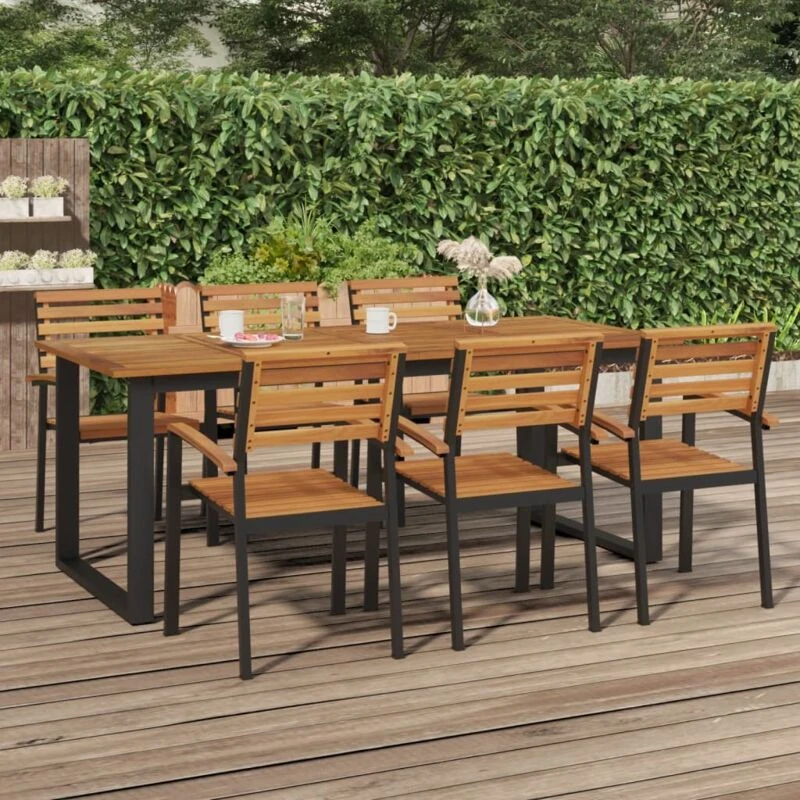 Image of VIDAXL vidaXL Garden Table with U-shaped Legs 200x90x75cm Solid Wood Acacia 8720845741501
