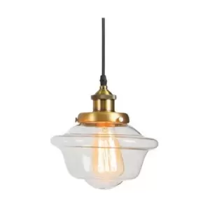 Image of Larissa Kiti Ceiling Pendant 1 Light Glass- Metal Bronze- Black