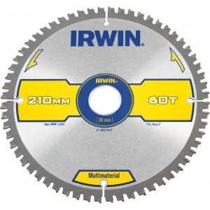 Image of Irwin Multi Material Circular Saw Blade 210mm 60T 30mm