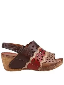 image of Riva Riva Taregga Wedge Sandals, Brown, Size 5, Women