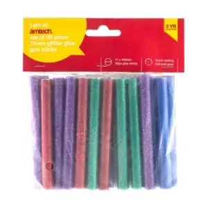 image of Amtech Coloured Glitter Hot Melt Glue Gun Sticks (11x100mm) - 30 pieces