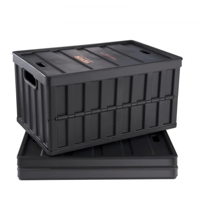 Image of MOPHORN Mophorn - vevor Collapsible Storage Bins with Lids, 65L 3 Packs, Folding Plastic Stackable Utility Crates with Handles, Large Heavy Duty Conta