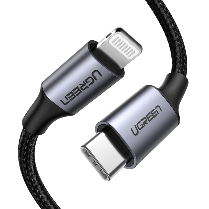 Image of UGreen MFI 3A USB-C to Lightning Braided Cable - 1M DIS100025890EBA Black