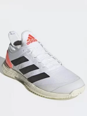 Image of adidas Adizero Ubersonic 4 Tennis Shoes, White/Black/Orange, Size 10, Men