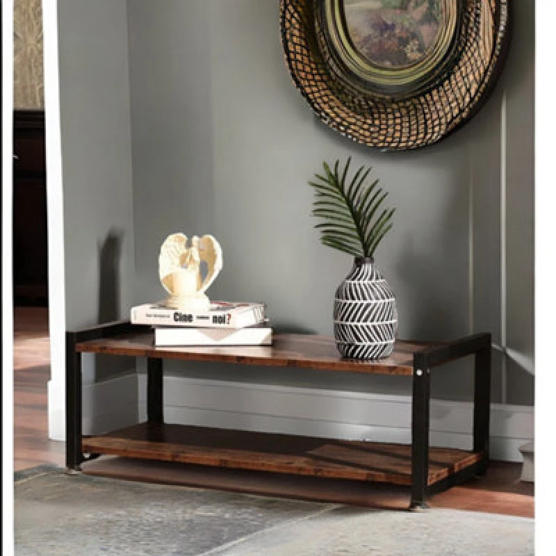 Image of Rafaelo Mobilia 2 Tier Industrial Rustic 80Cm TV Stand Unit