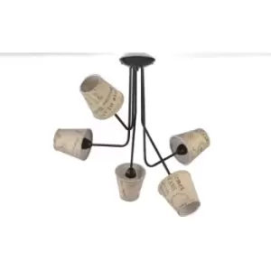 Image of Onli Maida 5 Light Multi Arm Semi Flush Ceiling Lamp, E14