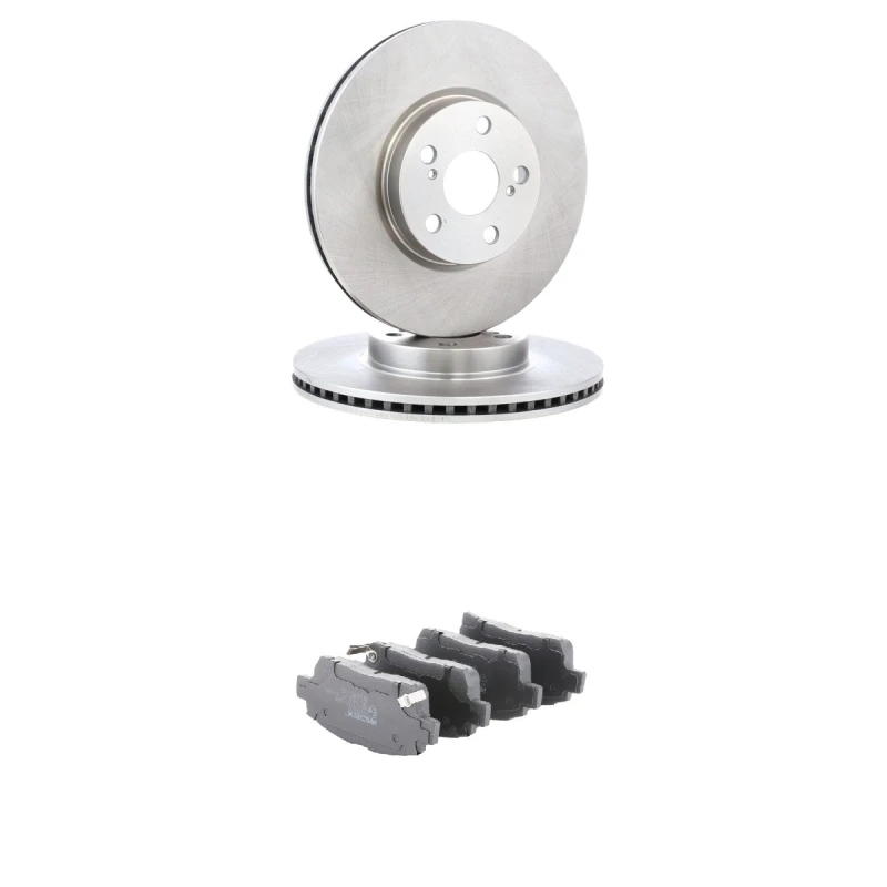 Image of RIDEX 3405B3298 Brake disc and pads set Front Axle, Brake Disc Type: internally vented, with acoustic wear warning Brake Set,disc brakes (3405)