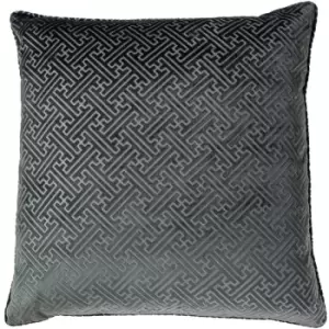 image of Paoletti Florence Cushion Cover (One Size) (Dark Graphite) - Dark Graphite