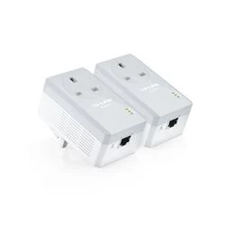 Image of TP Link 600 Mbps Passthrough Powerline Adapter Starter Kit No Configuration Required UK Plug TL-PA4010PKIT V2.20 - Pack of 2