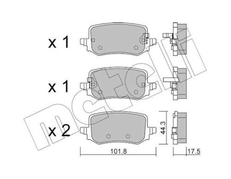 Image of METELLI Brake pad set METELLI 22-1301-0