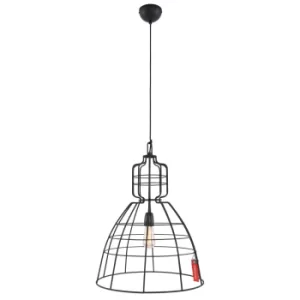 image of Markiii Wire Frame Pendant Ceiling Light Black Matt