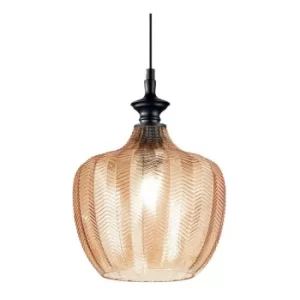 Image of Ideal Lux Decorative Glass Dome Pendants Amber, E27