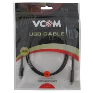 Image of VCOM USB 3.1 C (M) to USB 3.1 C (M) 1m Black Braided Retail Packaged Data Cable