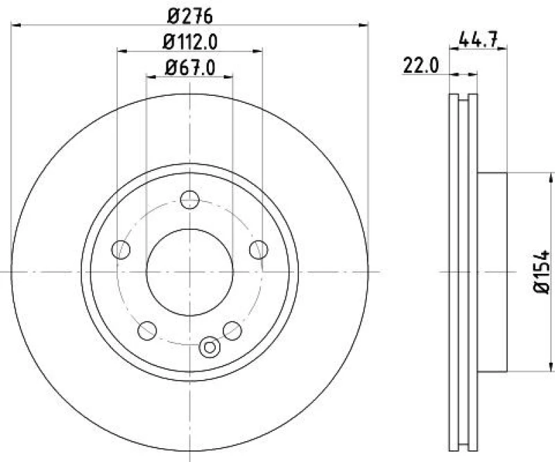 Image of HELLA Brake disc HELLA 8DD 355 128-271