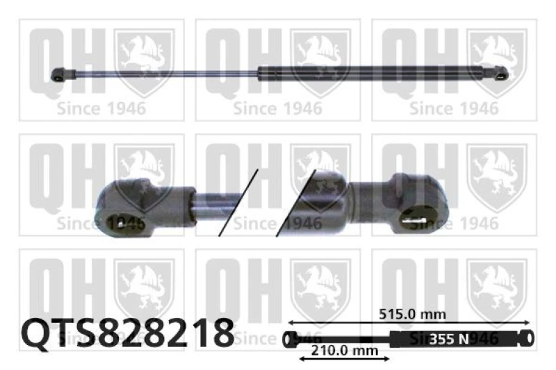 Image of QUINTON HAZELL Tailgate strut QUINTON HAZELL QTS828218