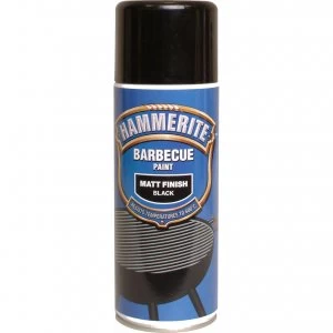 image of Hammerite Aerosol BBQ Paint Black Matt 400ml