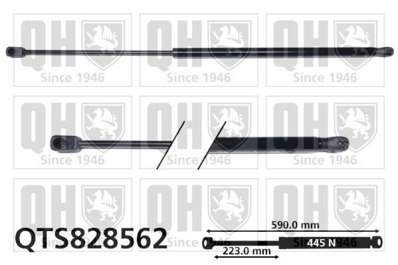 Image of QUINTON HAZELL Tailgate strut QUINTON HAZELL QTS828562