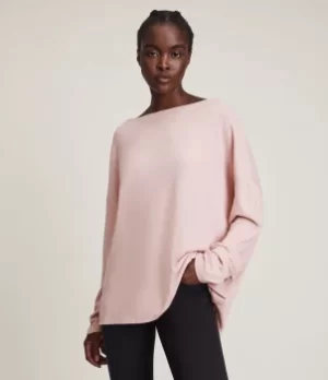 Image of AllSaints Womens Rita T-Shirt, Petal Pink, Size: XS