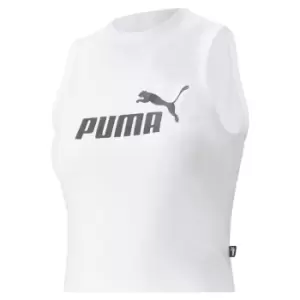 Image of Puma Logo Crop Top Womens - White