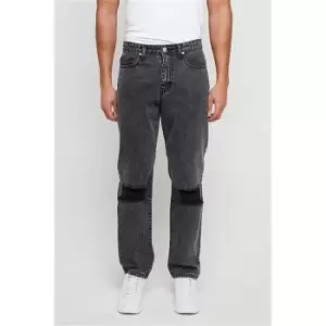Image of I Saw It First Slim Fit Ripped Knee Jeans - Grey