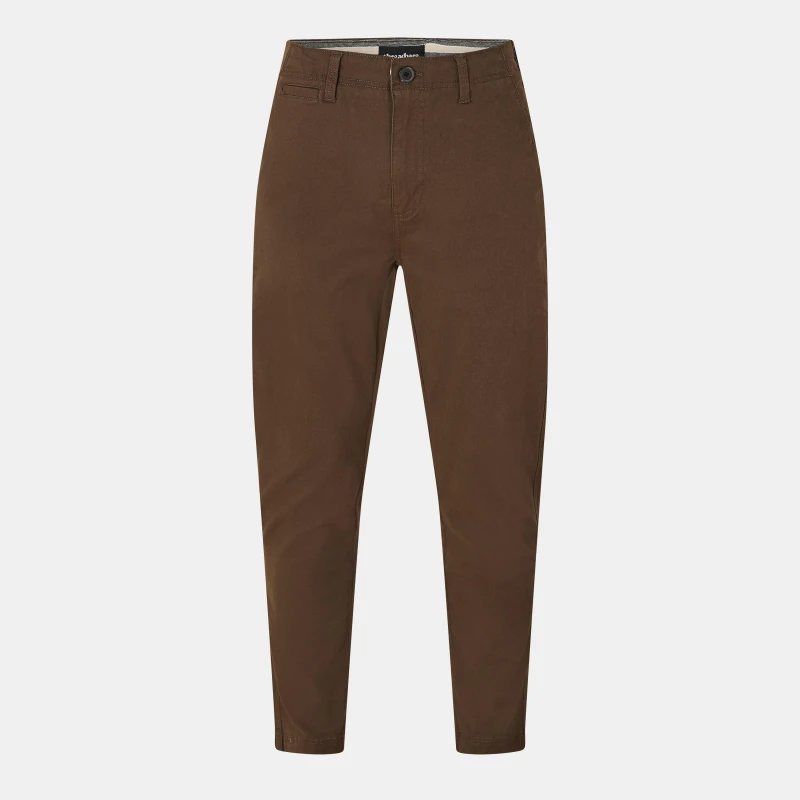 Image of Threadbare 'Laurito' Cotton Regular Fit Chino Trousers with Stretch Chocolate