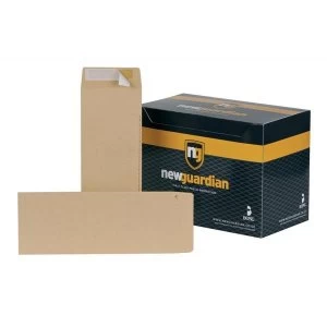 Image of New Guardian 305 x 127mm Heavyweight Pocket Peel and Seal Envelopes 130gsm Manilla Pack of 250