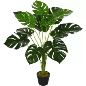 Image of 85cm Artificial Monstera Tree Decorative Plant w/ Pot Indoor Outdoor Decor - Outsunny