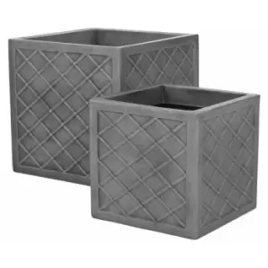 Sankey Lazio Planter Set Of 2 Pewter - GN696