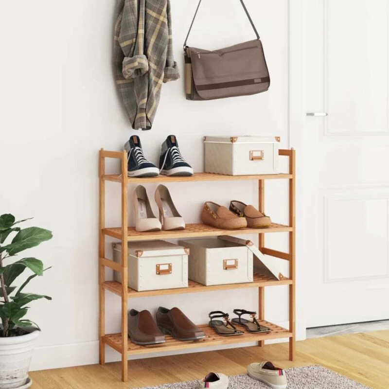 Image of VIDAXL Shoe Racks 2 pcs 69x27x41cm Solid Wood Walnut Vidaxl 8720287220435