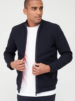 image of Ted Baker Long Sleeved Knitted Padded Jacket - Navy, Size 3, Men