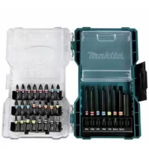 image of Makita E-07076 32 Piece Screwdriver Bit Set With Magnetic Extension In Clear Case