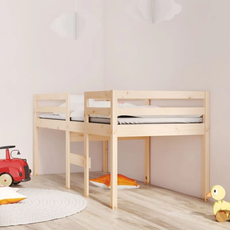 Image of vidaXL High Sleeper Bed 80x200cm Solid Wood Pine, Brown 821609