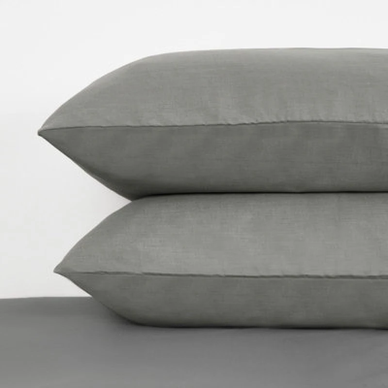 Image of OHS OHS 4 x Soft Cotton Housewife Pillowcases in Grey Grey One Size Unisex 5027434156368