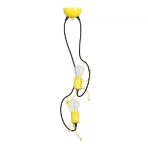 Image of Emibig Bobi Yellow Slim Pendant Ceiling Light 2x E27