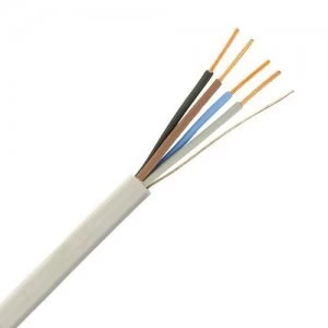 Image of Zexum White 1.5mm 16A 4 Core and Earth Brown Black Grey Blue Fire Resistant Rated BASEC Approved Power Cable - 1 Meter