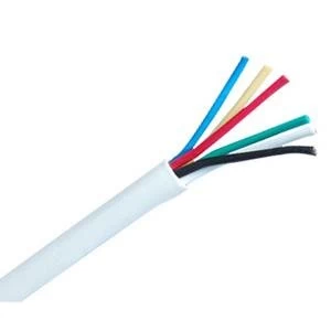 Image of CQR White 0.182mm 6 Core 3 Pair Round Professional Copper PVC Intruder Burglar Alarm Security Cable - 500 Meter
