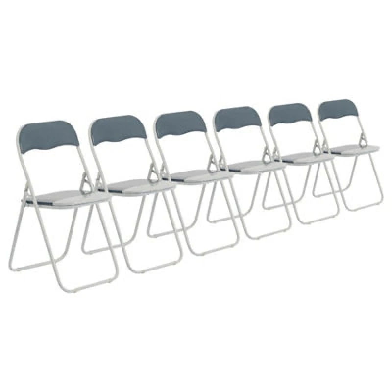 Image of Harbour Housewares Coloured Padded Folding Chairs - Grey - Pack Of 6