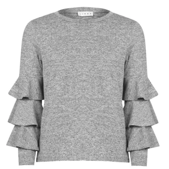 image of Linea Ruffle Sleeve Loungewear Jumper - Grey