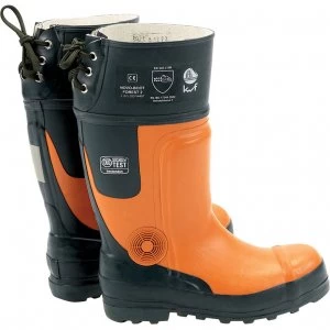 Image of Draper Expert Mens Chainsaw Safety Boots Black / Orange Size 9