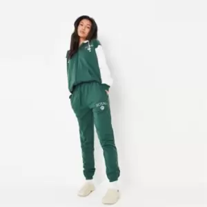 image of Missguided Royal Crown Cuffed Joggers - Green