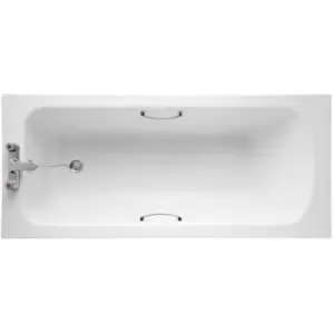Image of Sandringham 21 1700mm x 700mm Bath with Handgrips and Tread - 2 Tap Hole - Armitage Shanks