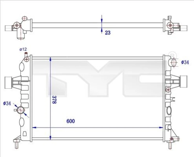 Image of TYC Engine radiator TYC 725-0038-R